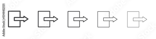 Sign out icon vector outline set illustration sign