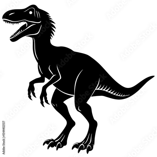 dinosaur silhouette on white background