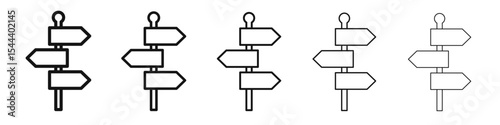 signpost icon vector outline set illustration sign