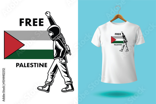 free free palestine flag t-shirt design vector banner