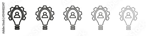 Skills icon vector outline set illustration sign