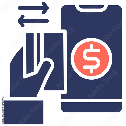 Online Transaction glyph color icon
