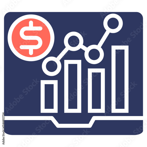 Stock Market Graph glyph color icon