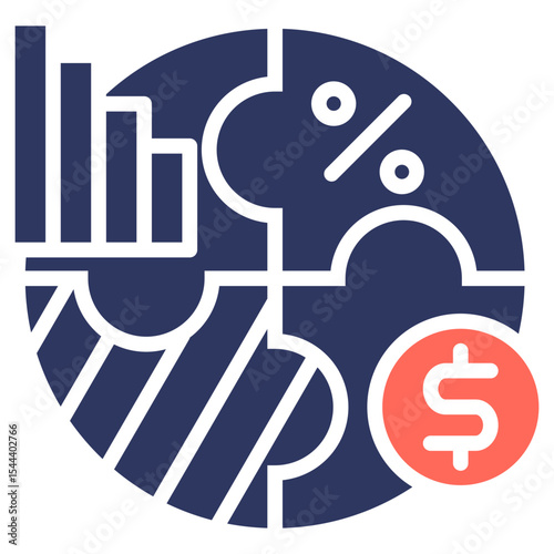 Investment Portfolio glyph color icon