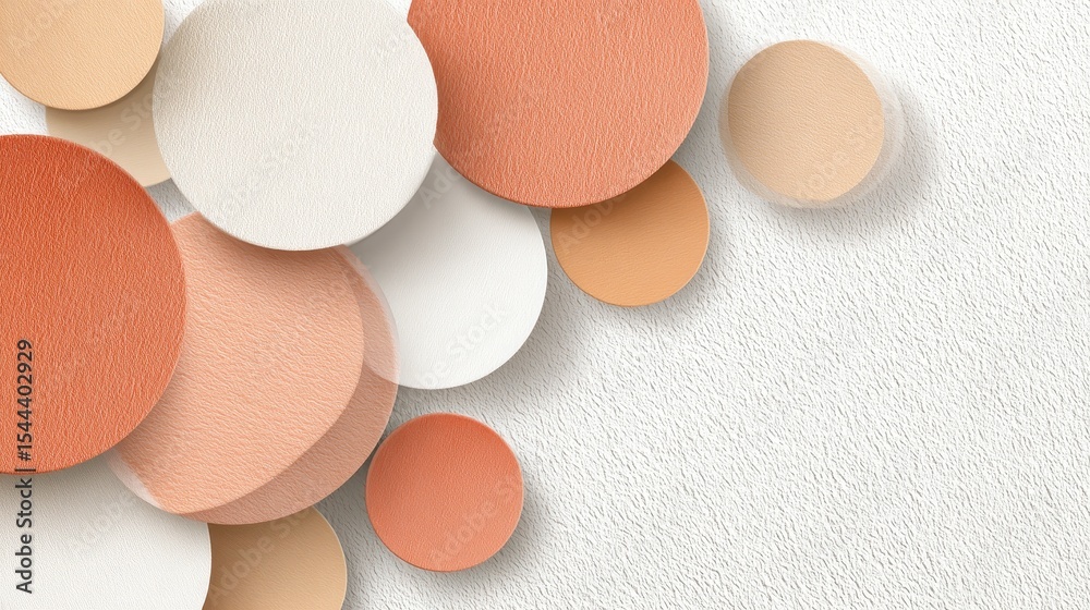 Obraz premium Beige Orange Circles Abstract Background Texture