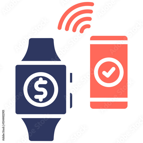 Smartwatch Payment glyph color icon