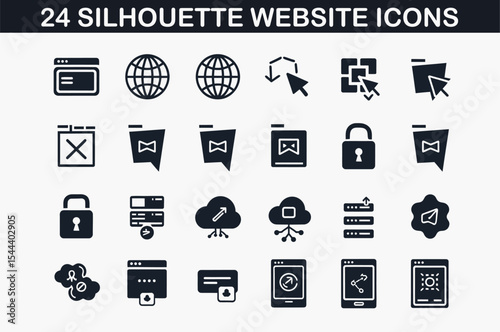 Minimal Silhouette Website Icons Set