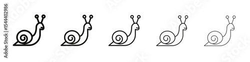 Snail icon vector outline set illustration sign