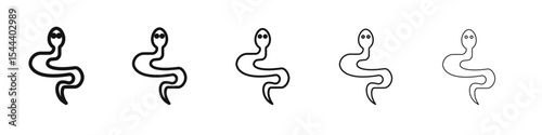 Snake icon vector outline set illustration sign
