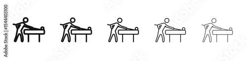 Snooker icon vector outline set illustration sign