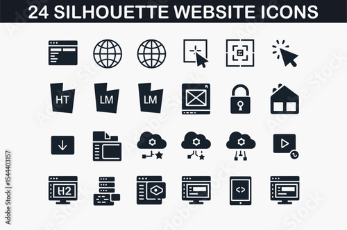 Minimal Silhouette Website Icons Set