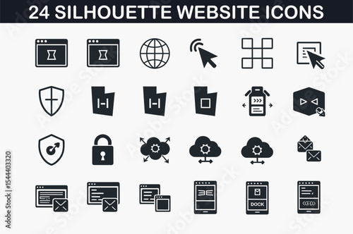 Minimal Silhouette Website Icons Set