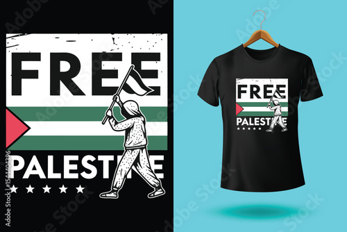 free free palestine flag t-shirt design vector banner