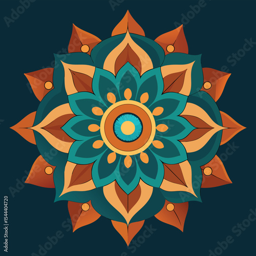 Highly detailed colorful mandala vector design