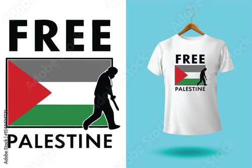 free free palestine flag t-shirt design vector banner