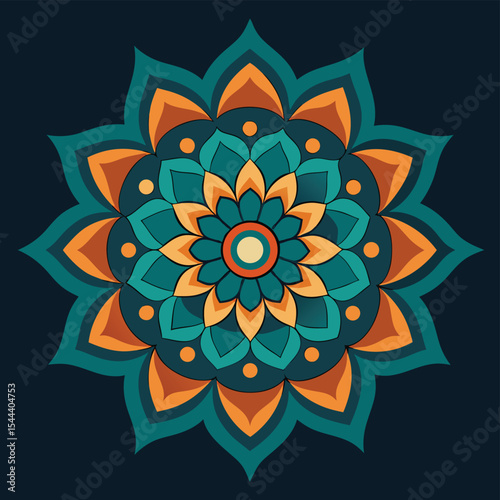 Highly detailed colorful mandala vector design