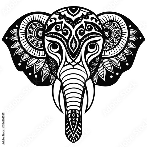 Detailed close up of an elephant head for banner advertisement