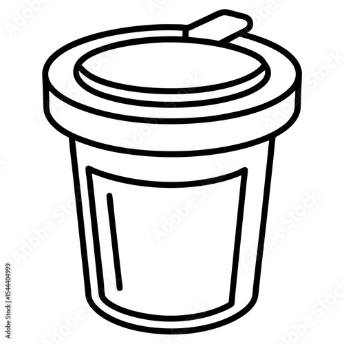 Sterile Sample Bottle Line Art Vector