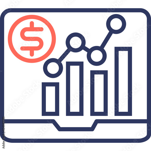 Stock Market Graph line color icon