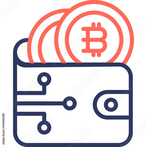 Crypto Wallet line color icon