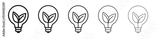 Sustainable ecological energy icon vector outline set illustration sign