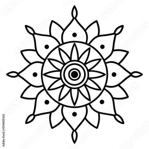 Intricate burnt orange mandala design for art and decor
