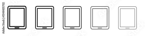 Tablet icon vector outline set illustration sign