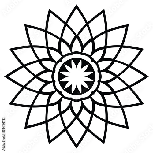 Black and white mandala illustration design
