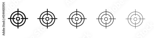 Target icon vector outline set illustration sign