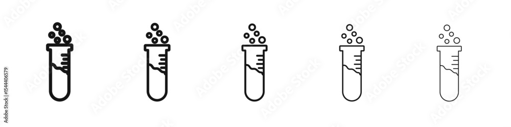 Fototapeta premium Test tube icon vector outline set illustration sign