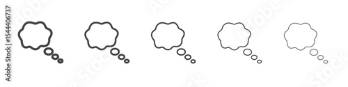 Think bubble icon vector outline set illustration sign