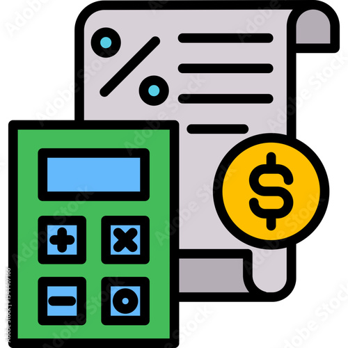 Interest Calculator lineal color icon