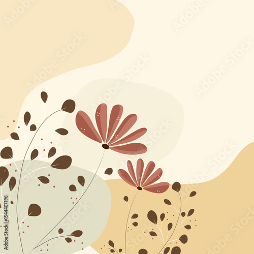 Abstract floral background with colors, an elegant vector illustration perfect for nature-inspired designs and spring decorations with Blank Space for text.