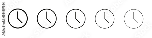 Time icon vector outline set illustration sign