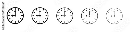 Time icon vector outline set illustration sign