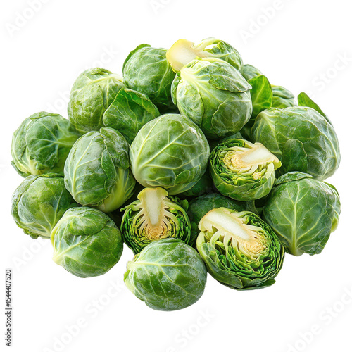 Brussels sprouts isolated on transparent background.  generative ai. photo