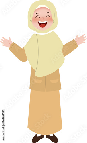 Happy muslim teacher