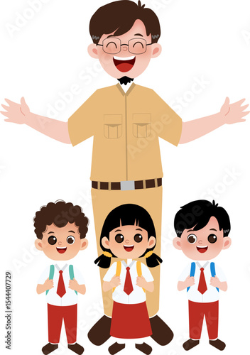 happy teacher and student 