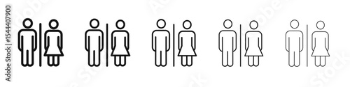 Toilet men women icon vector outline set illustration sign