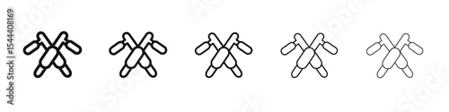 tonfa icon vector outline set illustration sign