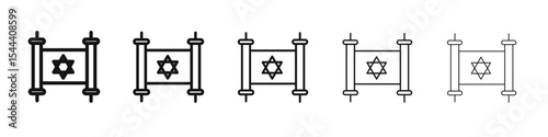 Torah icon vector outline set illustration sign