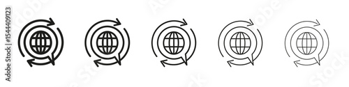 Translation icon vector outline set illustration sign
