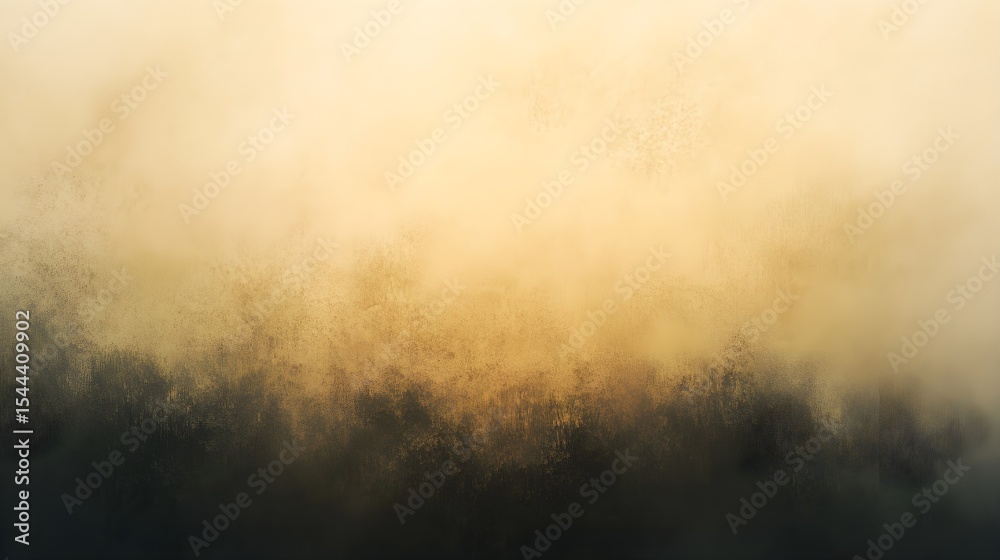 Naklejka premium Golden mist over dark forest abstract background