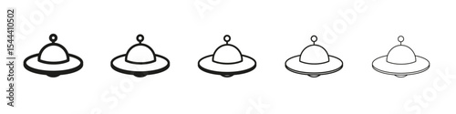UFO icon vector outline set illustration sign