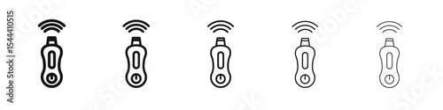 Ultrasonic face skin scrubber icon vector outline set illustration sign