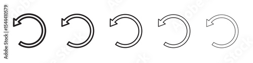 Undo icon vector outline set illustration sign
