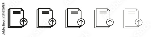 upload file icon vector outline set illustration sign