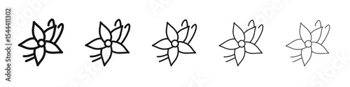 Vanilla icon vector outline set illustration sign