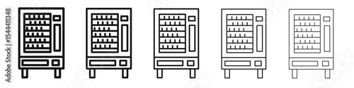 Vending machine icon vector outline set illustration sign