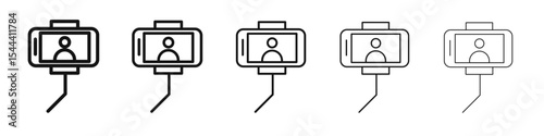 Vlog icon vector outline set illustration sign